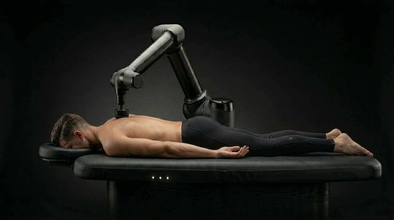 A member mid-session on the Self table
